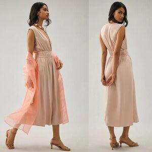 Anthropologie Cloth & Stone Sleeveless Deep-V Dress size small